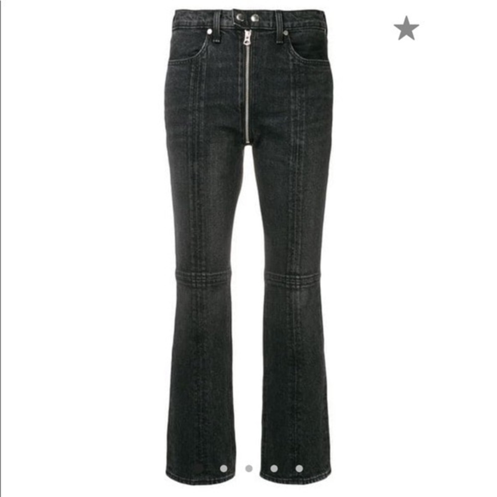 Rag & Bone Limited Edition Detail Flared Zipper Jean in Washed Black size 26